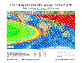 Visibility Map for Jumada Al-Akhira 1442 AH (a)