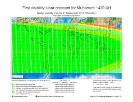 Visibility Map for Muharram 1439 AH (b)
